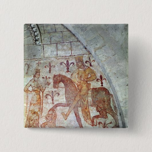 Hugues IX Lusignan Vierkante Button 5,1 Cm (Voorkant)