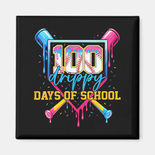 Hugvyn 100 Druppelige Dagen Van School Honkbal Ijs Magneet