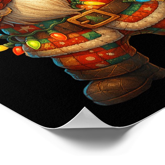 Hugvyn Christmas_ Patchwork Dabbing Santa Claus Xm Poster (Hoek)