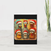 Hugvyn Christmas Santa Chicken Crazy Eagerlys Roos Kaart (Voorkant)