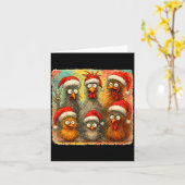 Hugvyn Christmas Santa Chicken Crazy Eagerlys Roos Kaart (Gele Bloem)