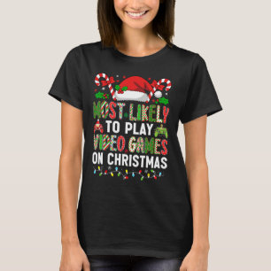 Hugvyn Christmas speelt waarschijnlijk videogames  T-shirt
