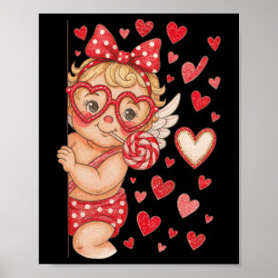 Hugvyn Cupid Lollypop Valentijn Coquette Harten Poster