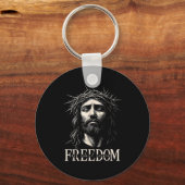 Hugvyn Dom Jesus Christian Face Crown God Family C Sleutelhanger (Voorkant)