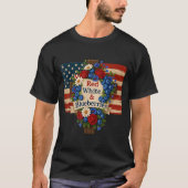 Hugvyn God Bless Blueberries America Floral Patrio T-shirt (Voorkant)