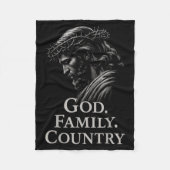 Hugvyn God Family Country Jesus Christian Faith Mi Fleece Deken (Voorkant)