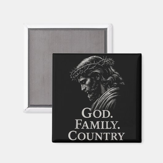 Hugvyn God Family Country Jesus Christian Faith Mi Magneet (Voorkant / Achterkant)