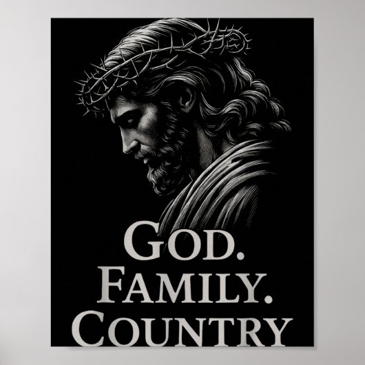 Hugvyn God Family Country Jesus Christian Faith Mi Poster (Voorkant)