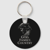 Hugvyn God Family Country Jesus Christian Faith Mi Sleutelhanger (Voorkant)