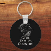 Hugvyn God Family Country Jesus Christian Faith Mi Sleutelhanger (Voorkant)