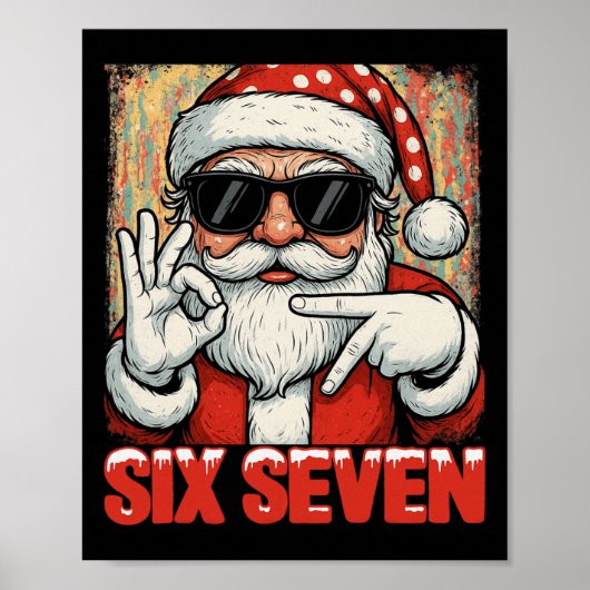 Hugvyn Grappige Zes Zeven Meme Kerst Cool Santa S Poster (Voorkant)