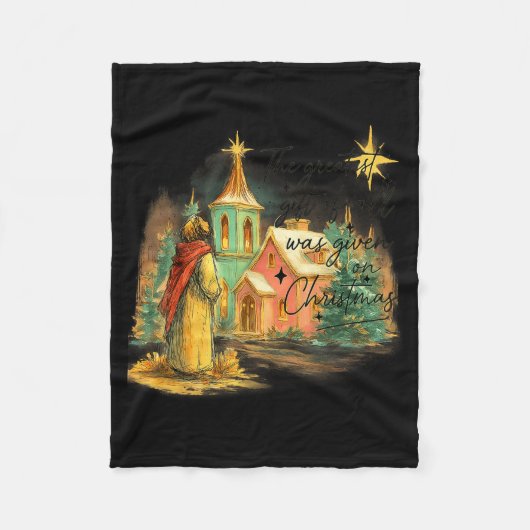 Hugvyn Greatest Gift Of All Religious Christmas Na Fleece Deken (Voorkant)