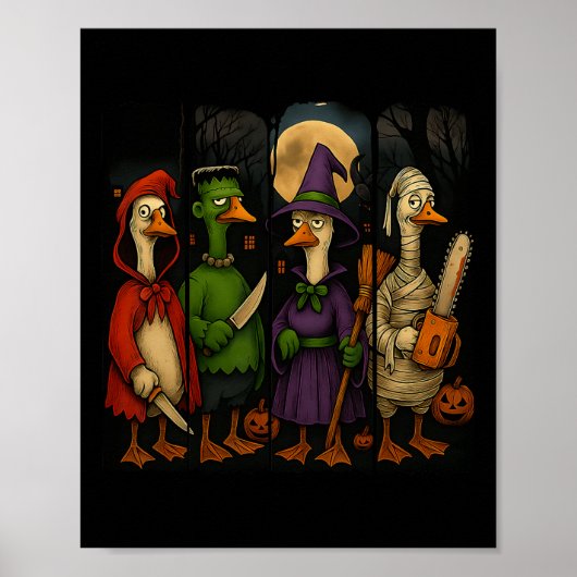 Hugvyn Halloween Goose Horror Spooky Ghost Goose M Poster (Voorkant)