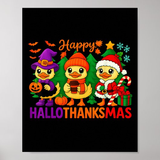 Hugvyn Halloween_ Happy Hallothanksmas Goose Fall  Poster (Voorkant)