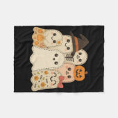 Hugvyn Halloween Patchwork Quilt Ghost Matching Fa Fleece Deken (Voorkant (Horizontaal))
