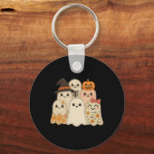 Hugvyn Halloween Patchwork Quilt Ghost Matching Fa Sleutelhanger (Voorkant)