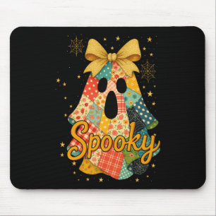 Hugvyn Halloween Patchwork Spooky Ghost Bow Preppy Muismat