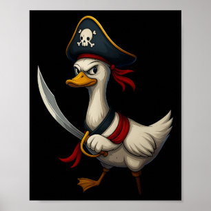 Hugvyn Halloween Pirate Goose Spooky Goose Kostuum Poster