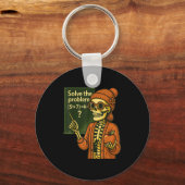 Hugvyn Halloween Skelet Zes Zeven 67 Meme Pemdas Sleutelhanger (Voorkant)