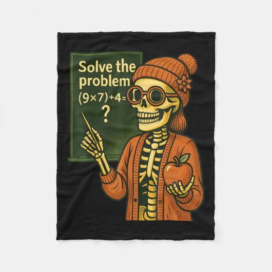 Hugvyn Halloween Skeleton Six Seven 67 Meme Pemdas Fleece Deken (Voorkant)