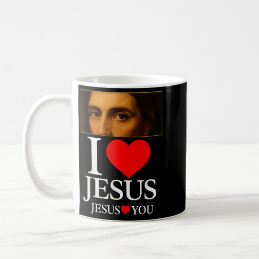 Hugvyn I Love Jesus I Heart Jesus Faith American C Koffiemok (Links)