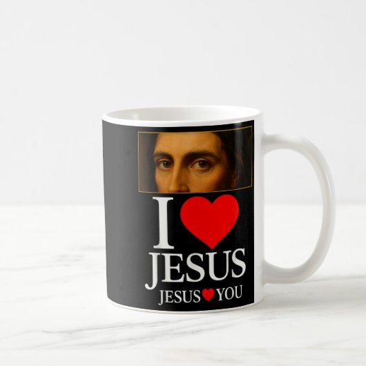 Hugvyn I Love Jesus I Heart Jesus Faith American C Koffiemok (Rechts)