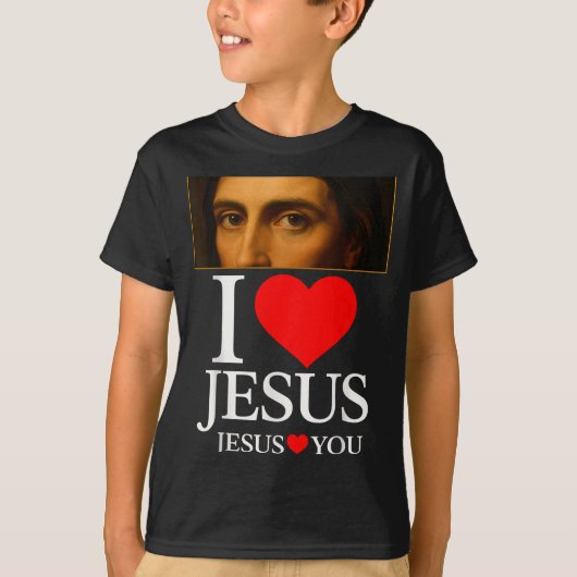 Hugvyn I Love Jesus I Heart Jesus Faith American C T-shirt (Voorkant)