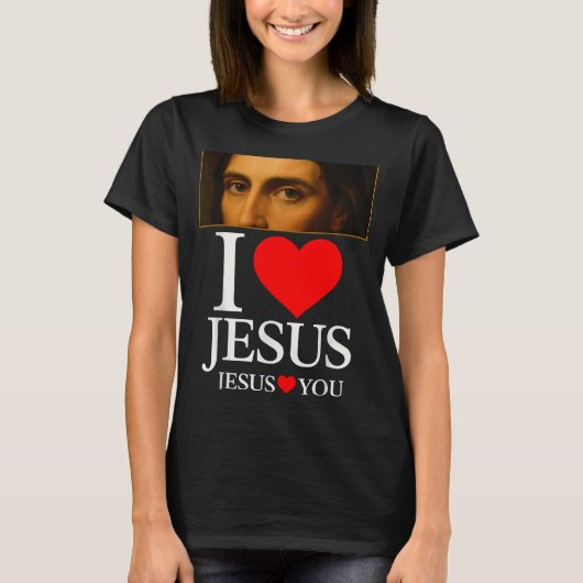 Hugvyn I Love Jesus I Heart Jesus Faith American C T-shirt (Voorkant)