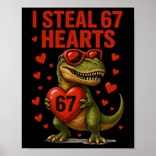 Hugvyn I Steel 67 Harten Valentijnsdag Dinosaurus  Poster