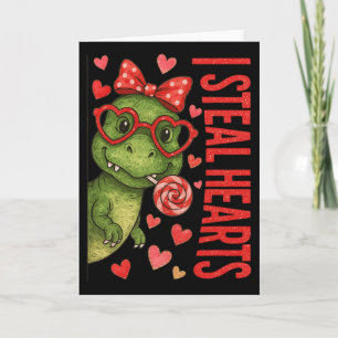 Hugvyn I Steel Harten Jongens T Rex Valentijnsdag  Kaart