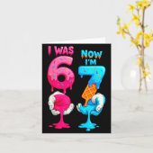 Hugvyn I Was 6 Now I'm 7 Year Old Birthday Six Sev Kaart (Gele Bloem)