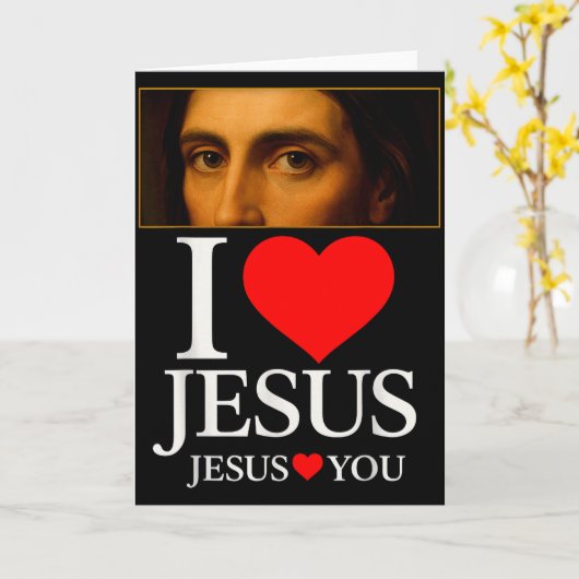 Hugvyn Ik hou van Jezus Ik Hart Jezus Geloof Ameri Kaart (Gele Bloem)