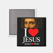 Hugvyn Ik hou van Jezus Ik Hart Jezus Geloof Ameri Magneet (Voorkant / Achterkant)
