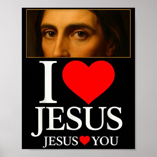 Hugvyn Ik hou van Jezus Ik Hart Jezus Geloof Ameri Poster (Voorkant)