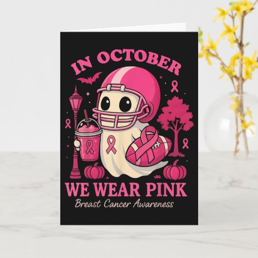 Hugvyn In October We Wear Nk Ghost Halloween Breas Kaart (Gele Bloem)