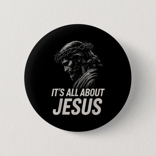 Hugvyn Its All About Jesus Christian Faith Patriot Ronde Button 5,7 Cm (Voorkant)