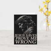 Hugvyn Jesus Saves, Prove Me Wrong Christian Faith Kaart (Gele Bloem)