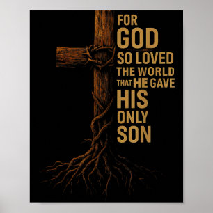Hugvyn Jezus God Zo Heeft De Wereld Lief Cross Joh Poster