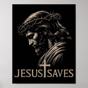 Hugvyn Jezus Redt Minimalistische Christelijke Gez Poster