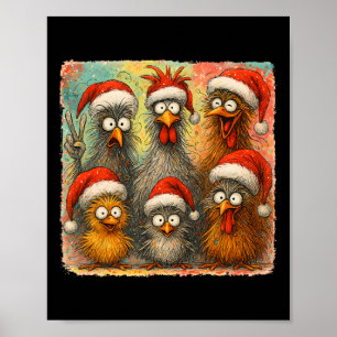 Hugvyn Kerst Sinterklaas Kip Kraai Gretig Roos Poster
