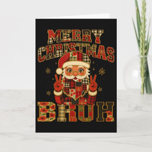 Hugvyn Kerstman Patchwork Vrolijk Chris Kaart (Voorkant)