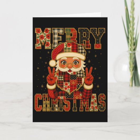 Hugvyn Kerstman Patchwork Vrolijk Chris Kaart (Voorkant)