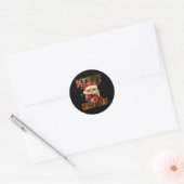Hugvyn Kerstman Patchwork Vrolijk Chris Ronde Sticker (Envelop)
