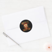 Hugvyn Kerstman Patchwork Vrolijk Chris Ronde Sticker (Envelop)