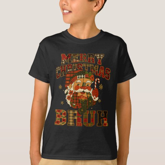 Hugvyn Kerstman Patchwork Vrolijk Chris T-shirt (Voorkant)