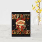 Hugvyn Kerstmis_ Kerstman Patchwork Prettig Kerstf Kaart (Gele Bloem)