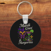 Hugvyn Mardi Gras And Margaritas Louisiana New Orl Sleutelhanger (Voorkant)