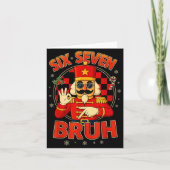 Hugvyn Six Seven Bruh Nutcracker Christmas 67 Meme Kaart (Voorkant)