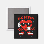 Hugvyn Six Seven Hart 6 7 Meme Jongen Meisje Grapp Magneet (Voorkant / Achterkant)