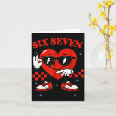 Hugvyn Six Seven Heart 6 7 Meme Boy Girl Funny Val Kaart (Gele Bloem)